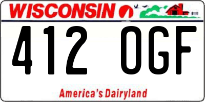 WI license plate 412OGF