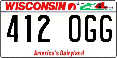 WI license plate 412OGG
