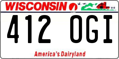 WI license plate 412OGI