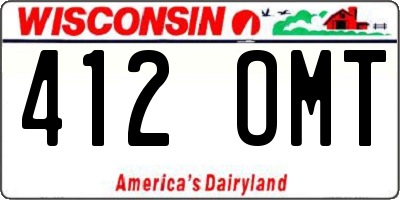 WI license plate 412OMT