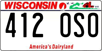 WI license plate 412OSO
