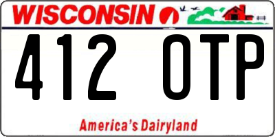WI license plate 412OTP