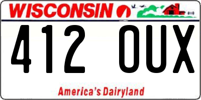 WI license plate 412OUX