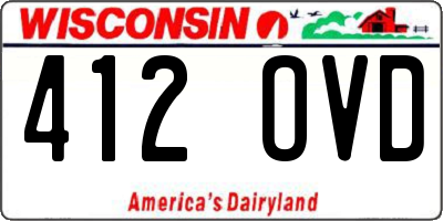 WI license plate 412OVD