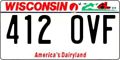 WI license plate 412OVF