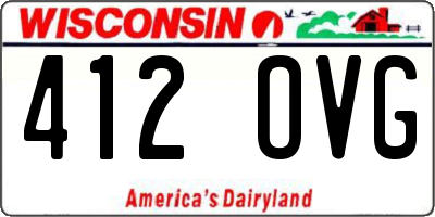 WI license plate 412OVG