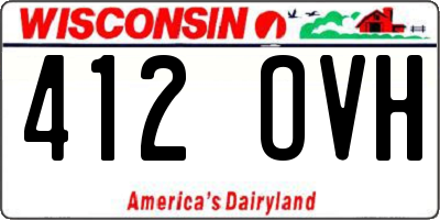 WI license plate 412OVH