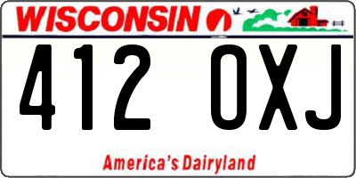 WI license plate 412OXJ