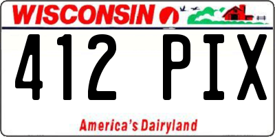 WI license plate 412PIX