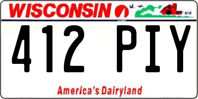 WI license plate 412PIY
