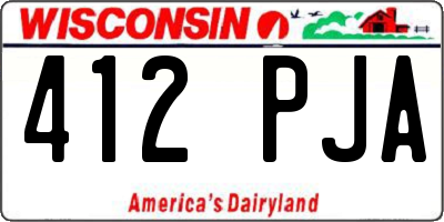 WI license plate 412PJA