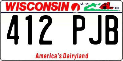 WI license plate 412PJB