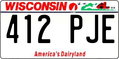 WI license plate 412PJE