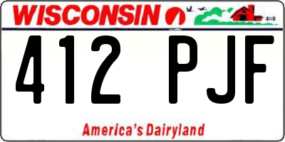WI license plate 412PJF