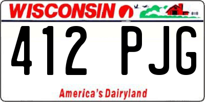 WI license plate 412PJG