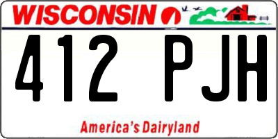 WI license plate 412PJH