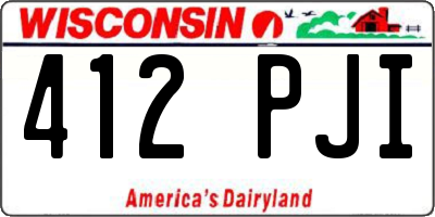 WI license plate 412PJI