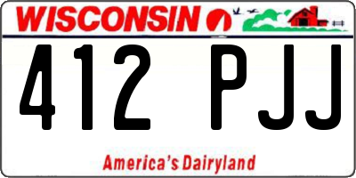 WI license plate 412PJJ