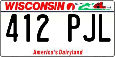 WI license plate 412PJL