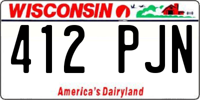 WI license plate 412PJN