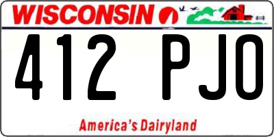 WI license plate 412PJO