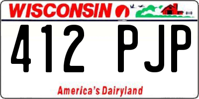 WI license plate 412PJP