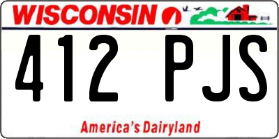 WI license plate 412PJS