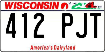 WI license plate 412PJT