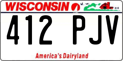 WI license plate 412PJV
