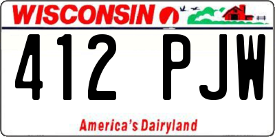 WI license plate 412PJW