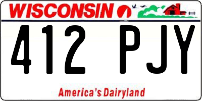 WI license plate 412PJY
