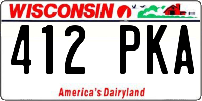 WI license plate 412PKA