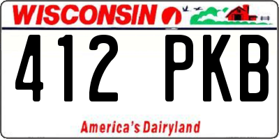 WI license plate 412PKB