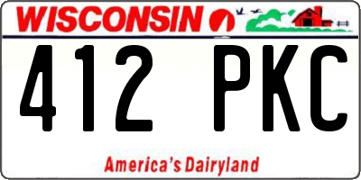 WI license plate 412PKC