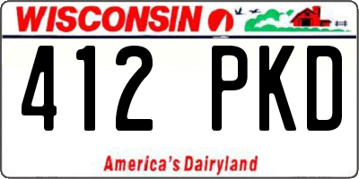 WI license plate 412PKD