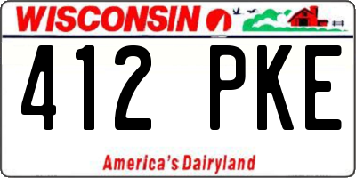 WI license plate 412PKE