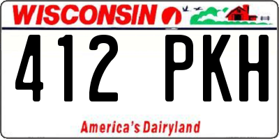 WI license plate 412PKH