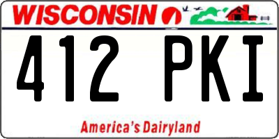WI license plate 412PKI