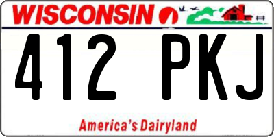 WI license plate 412PKJ