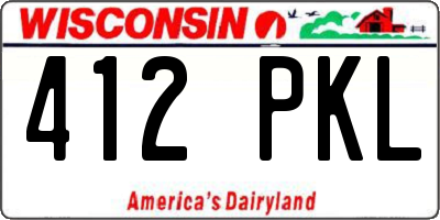 WI license plate 412PKL