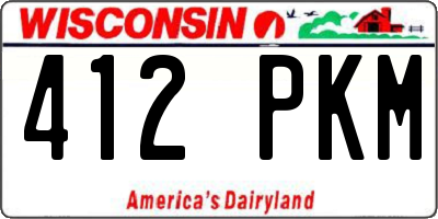 WI license plate 412PKM