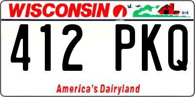 WI license plate 412PKQ
