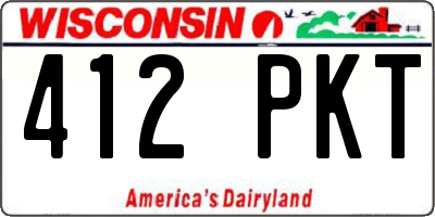 WI license plate 412PKT