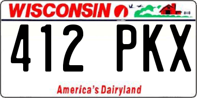 WI license plate 412PKX