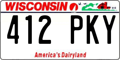 WI license plate 412PKY