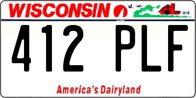 WI license plate 412PLF