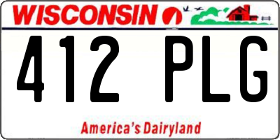 WI license plate 412PLG