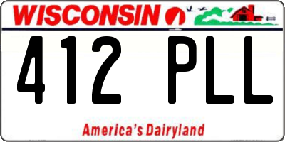WI license plate 412PLL