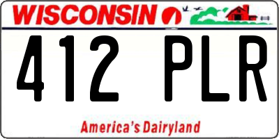 WI license plate 412PLR