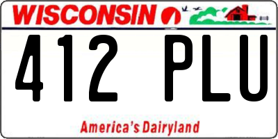 WI license plate 412PLU
